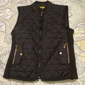 Boutique Daisy puffer vest, black, size small